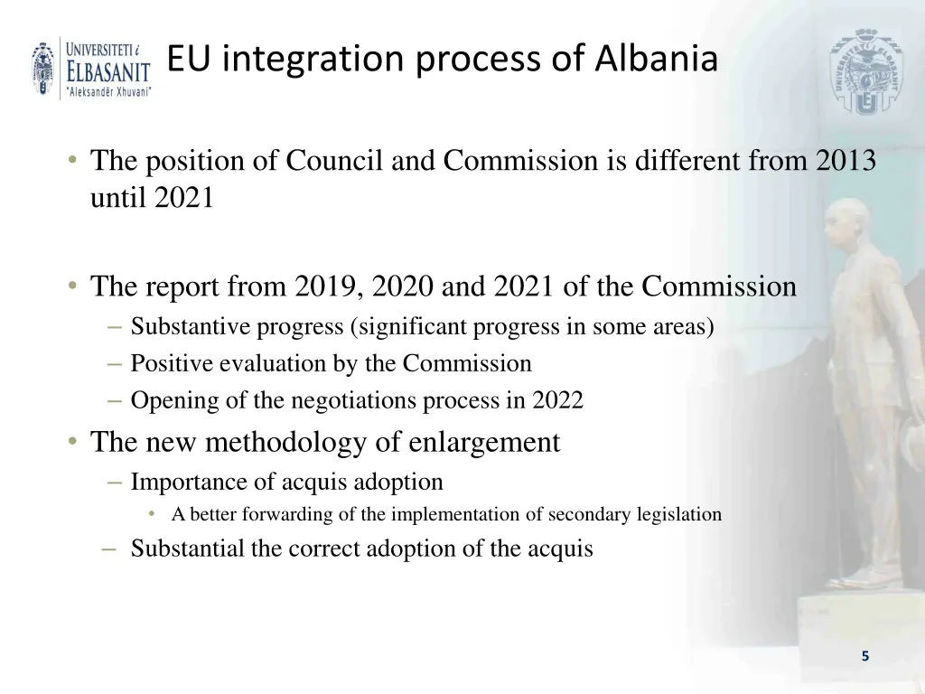 eu integration process of albania