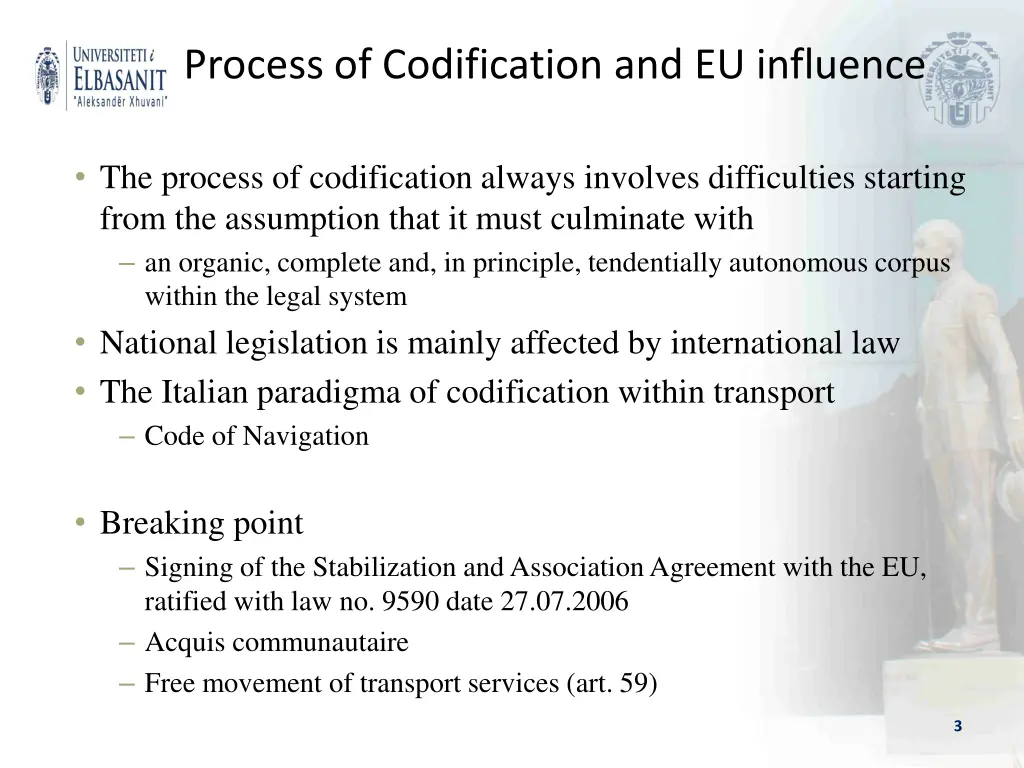 process of codification and eu influence