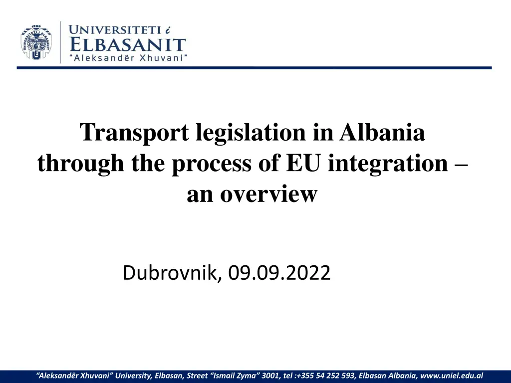 transport legislation in albania through