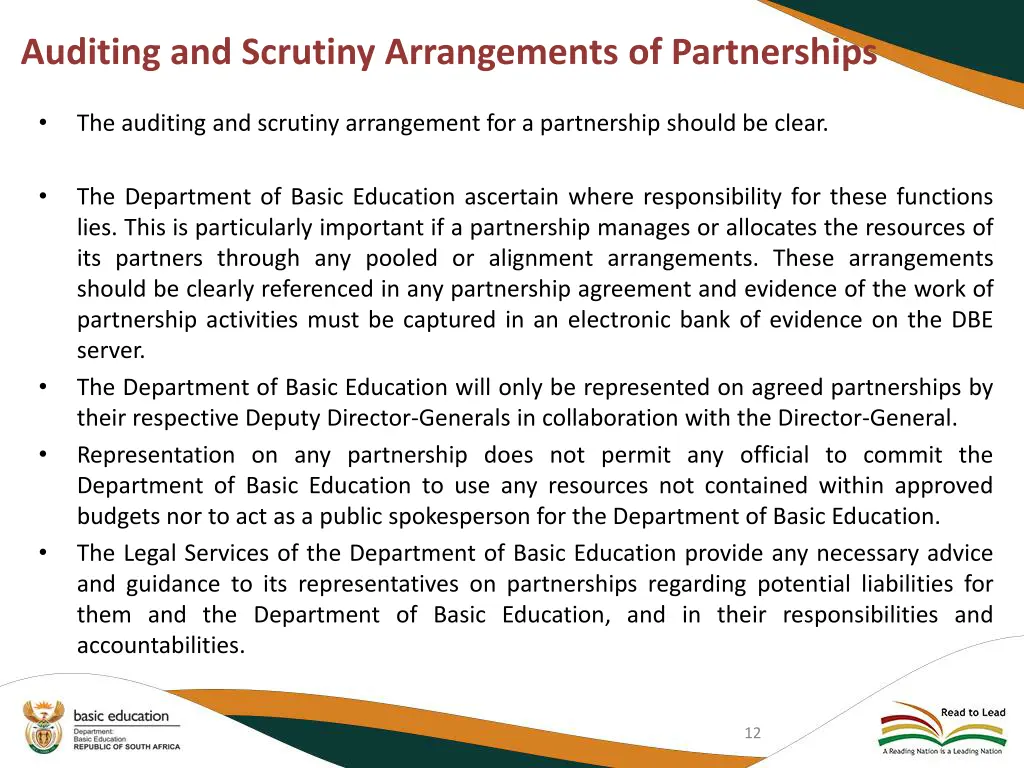 auditing and scrutiny arrangements of partnerships