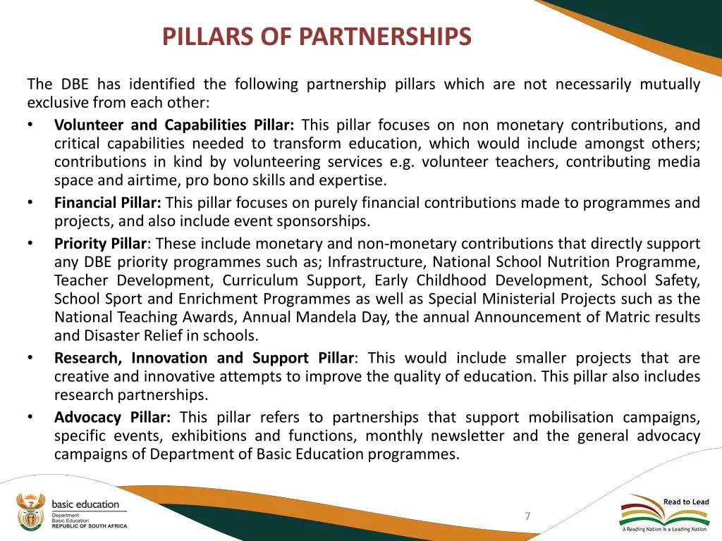 pillars of partnerships