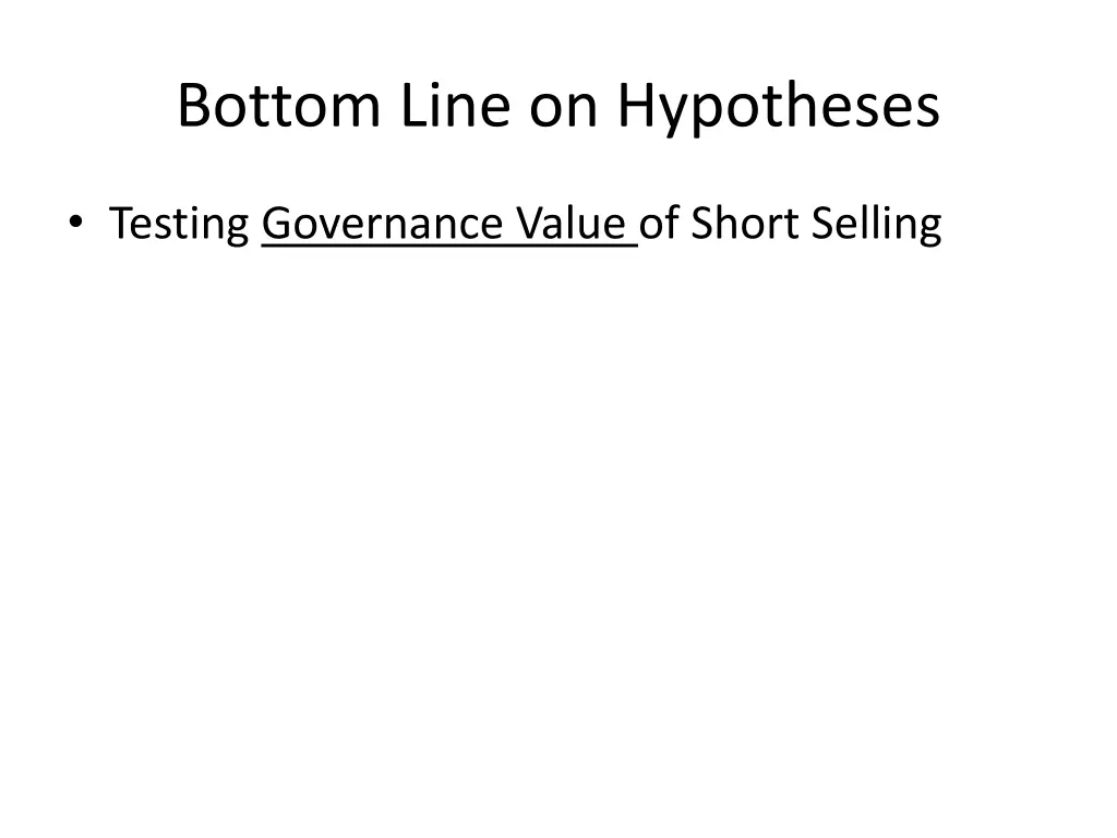 bottom line on hypotheses