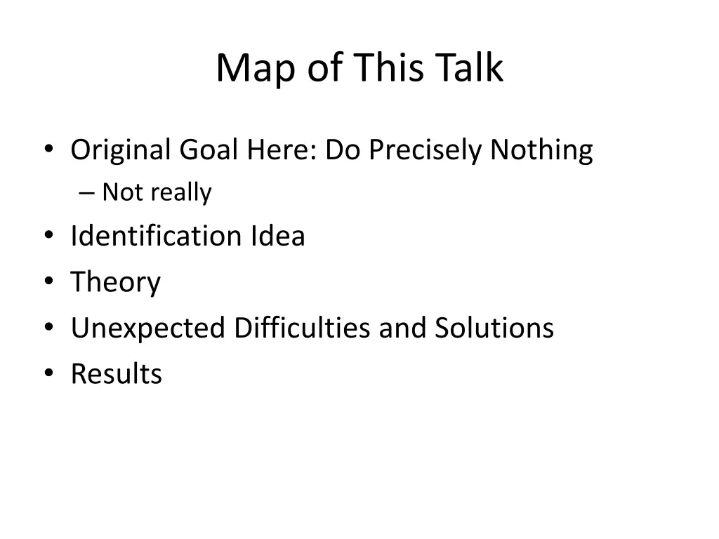 map of this talk