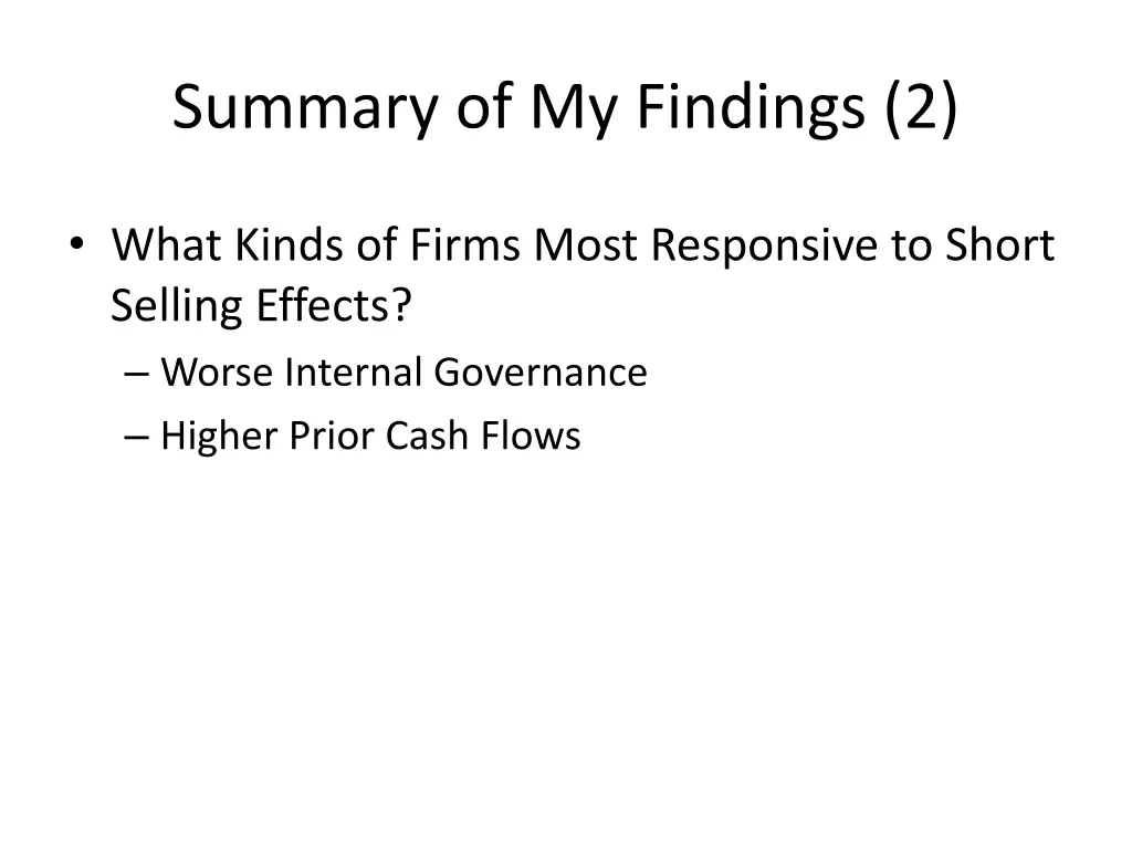 summary of my findings 2