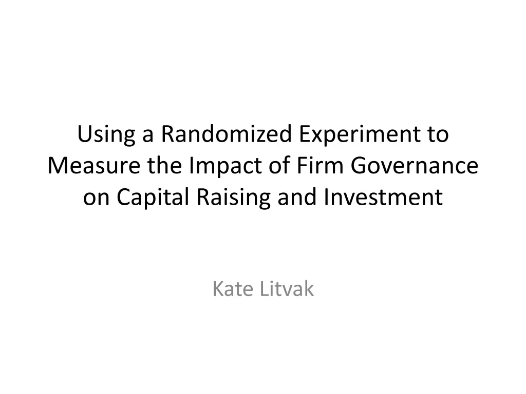 using a randomized experiment to measure