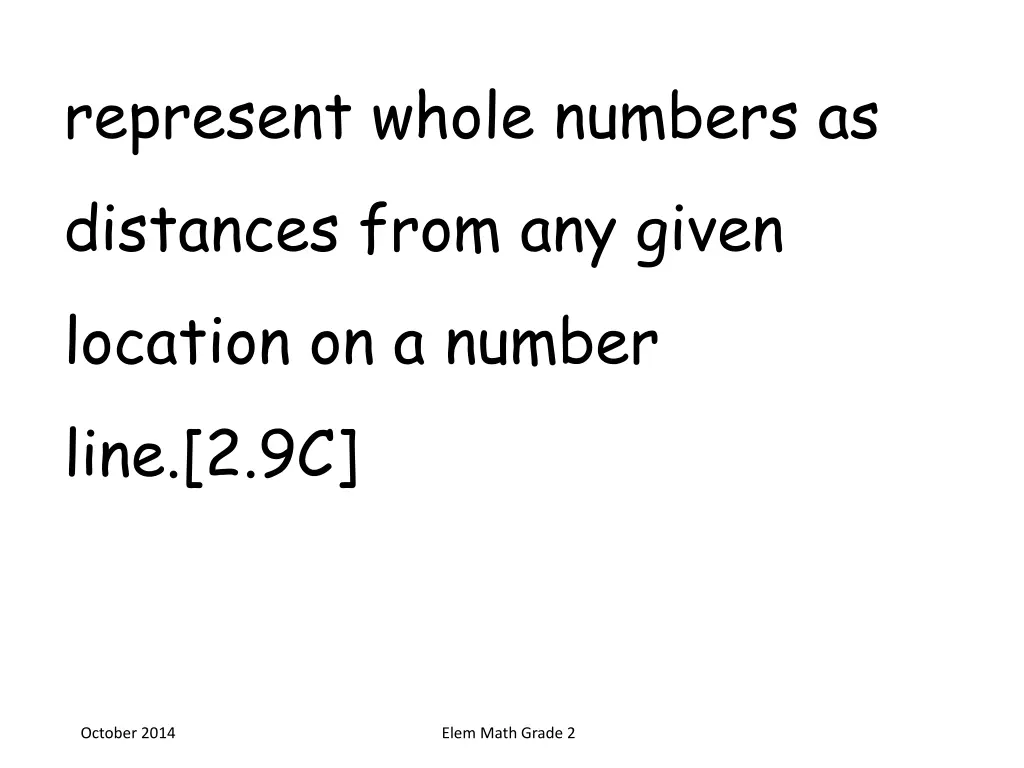 represent whole numbers as distances from