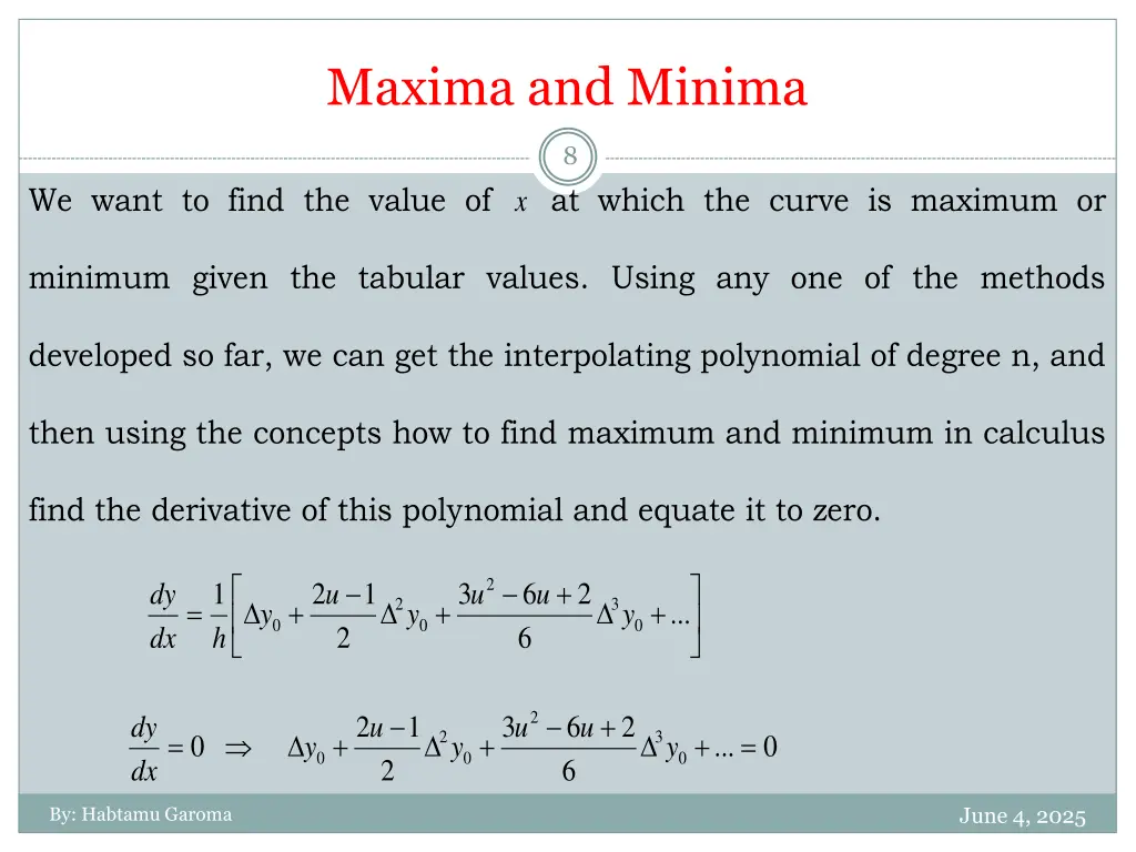 maxima and minima