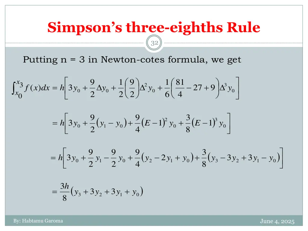 simpson s three eighths rule 32