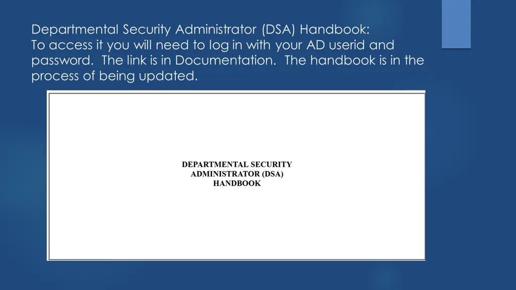 departmental security administrator dsa handbook