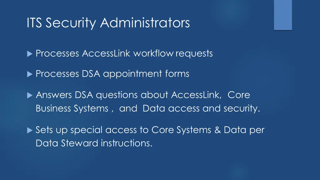 its security administrators