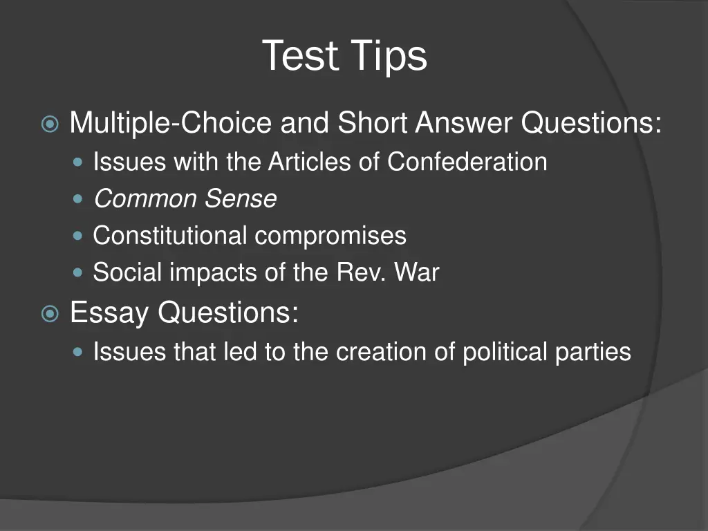 test tips