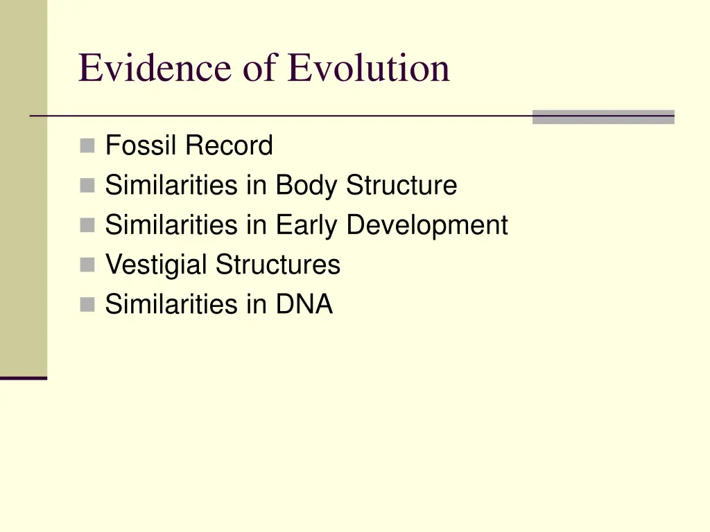 evidence of evolution