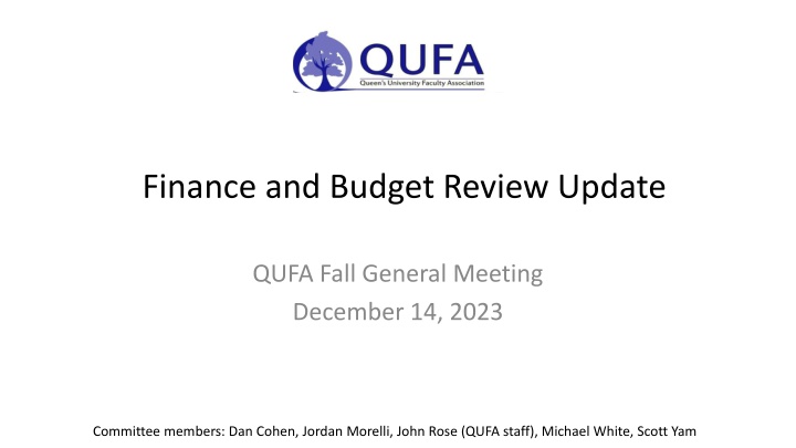 finance and budget review update