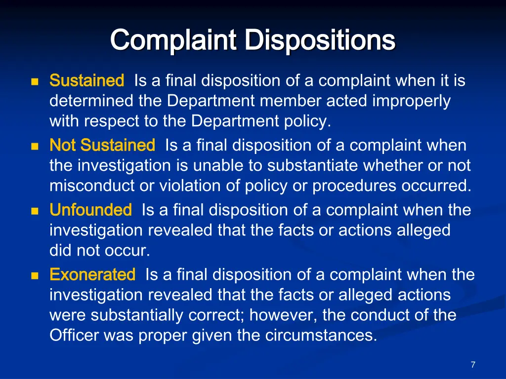 complaint dispositions complaint dispositions