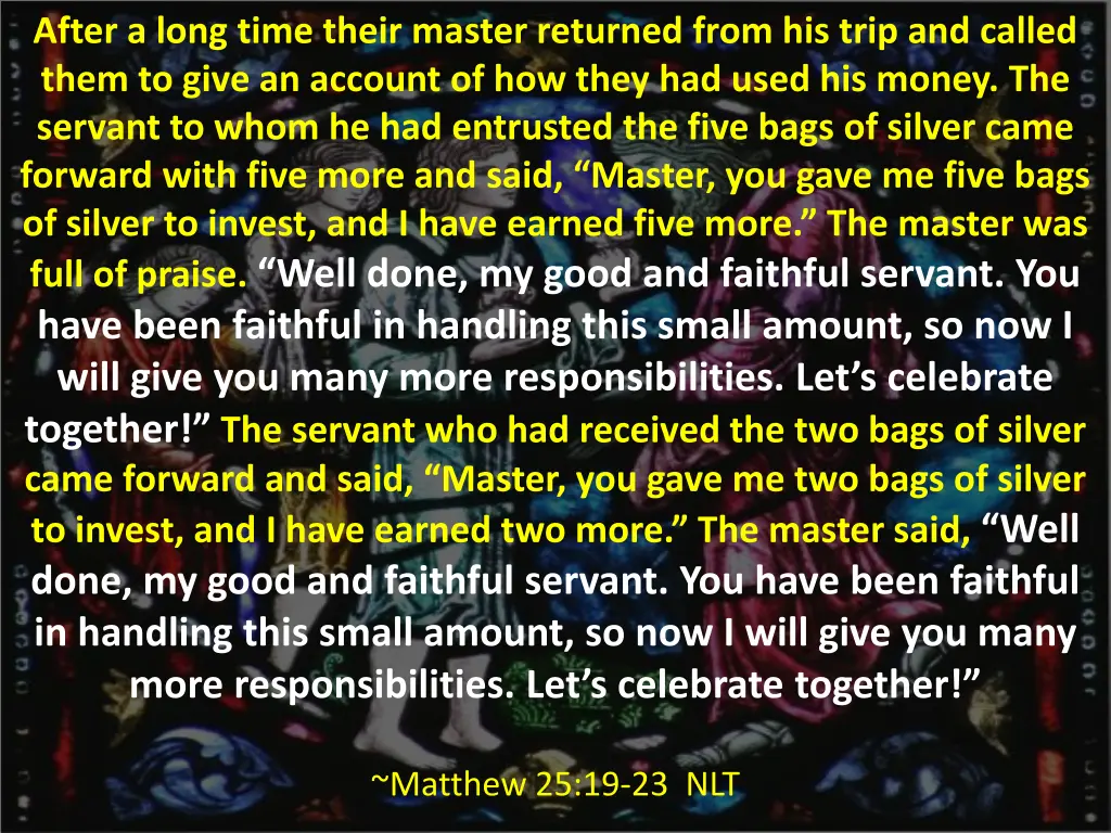 after a long time their master returned from