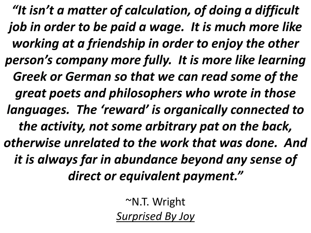 it isn t a matter of calculation of doing