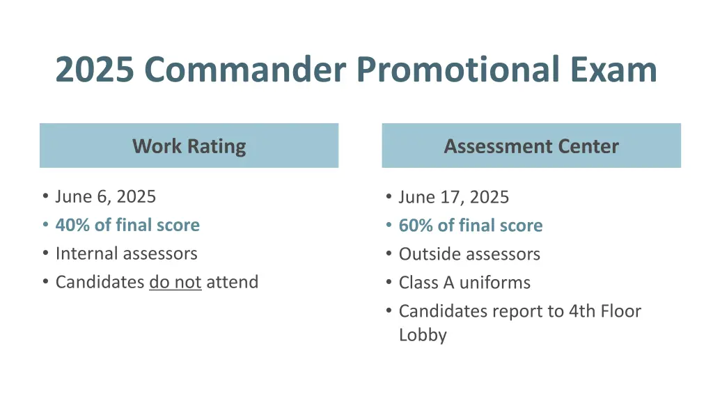 2025 commander promotional exam