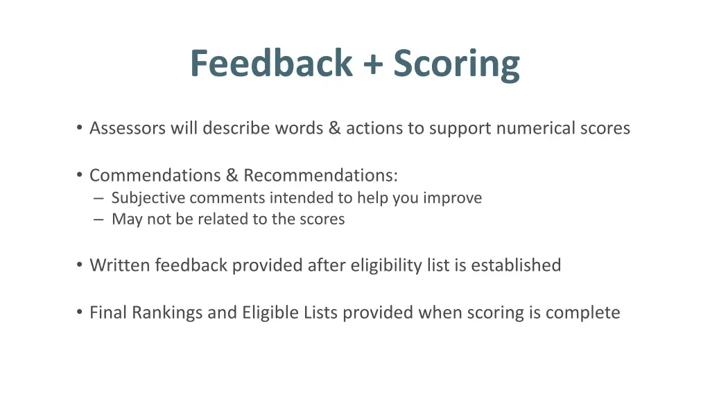 feedback scoring