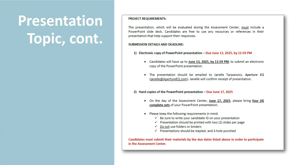 presentation topic cont