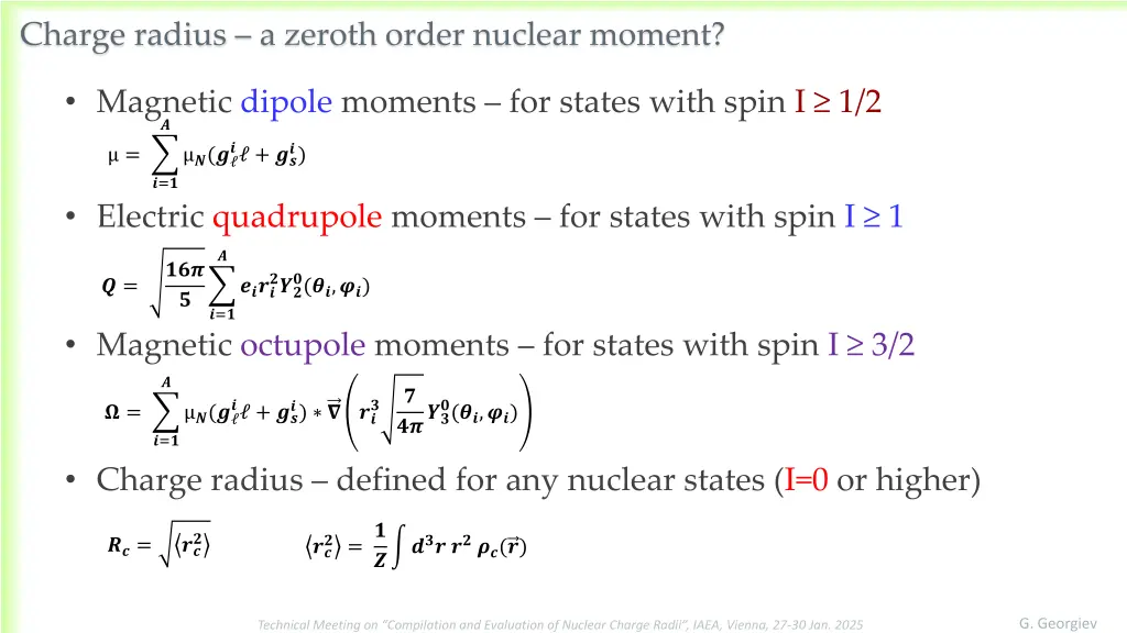 charge radius a zeroth order nuclear moment