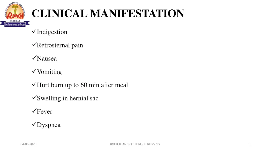 clinical manifestation