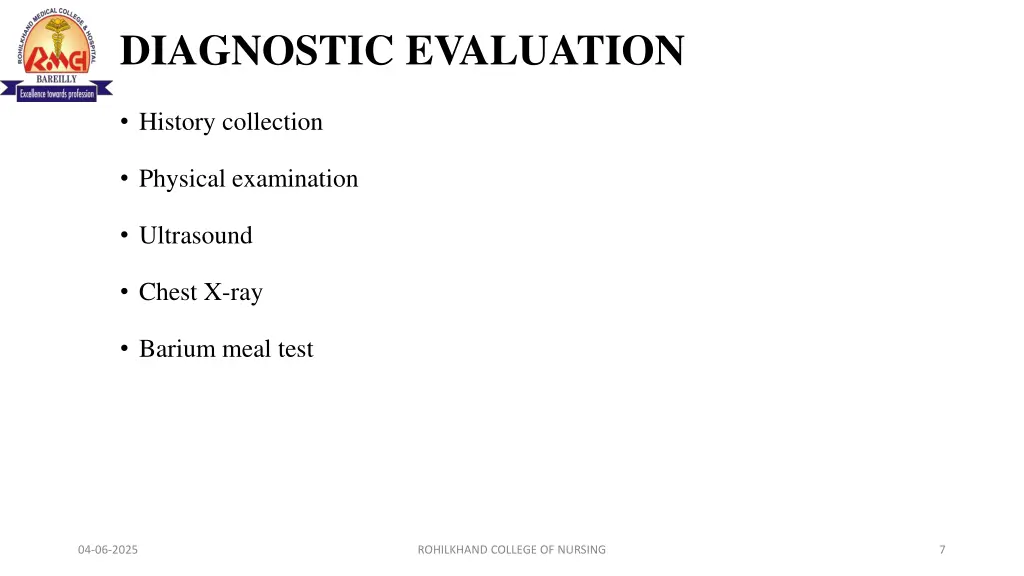 diagnostic evaluation