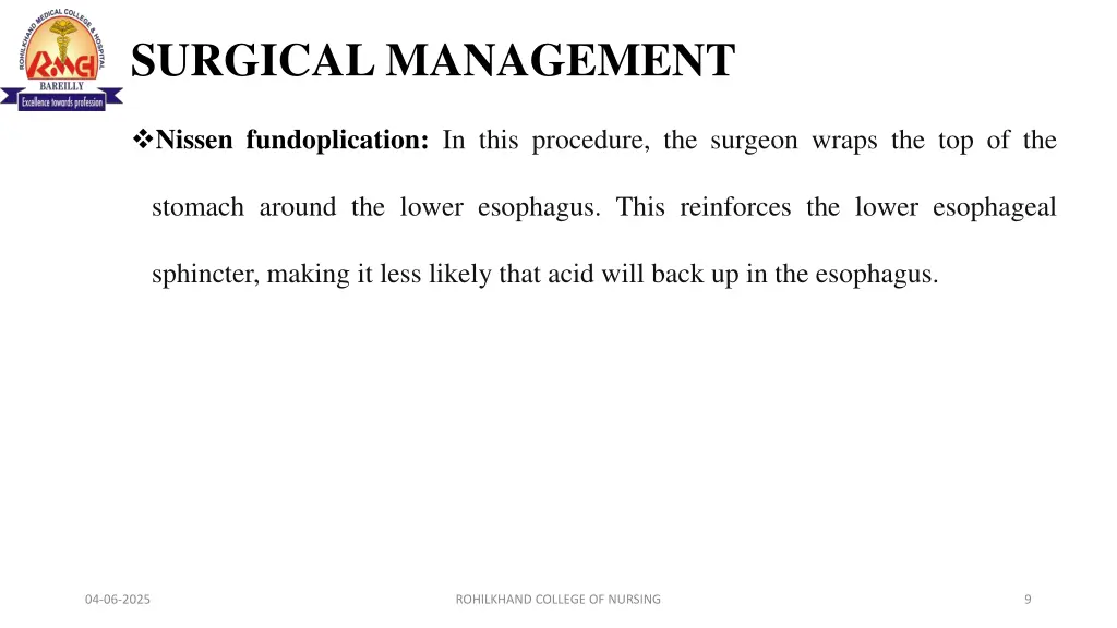 surgical management