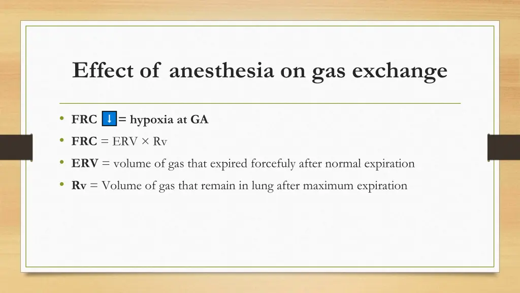 effect of anesthesia on gas exchange