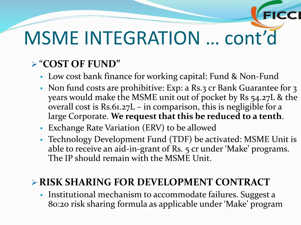 msme integration cont d