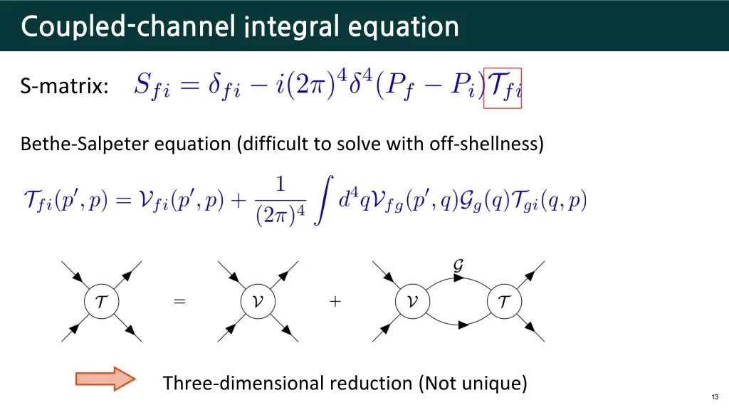 coupled channel integral equation