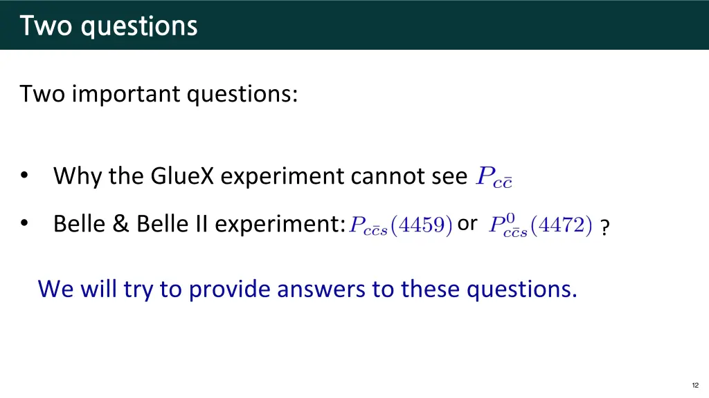 two questions
