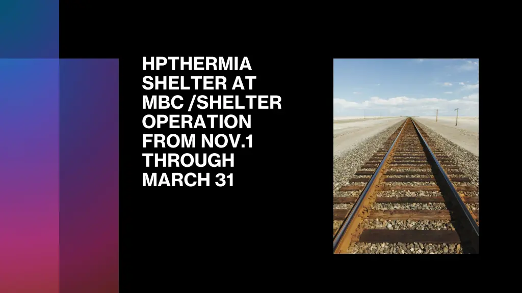 hpthermia shelter at mbc shelter operation from