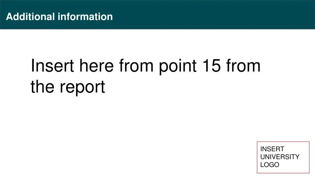 additional information