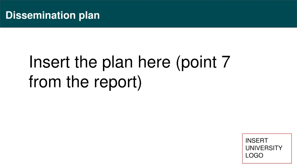 dissemination plan