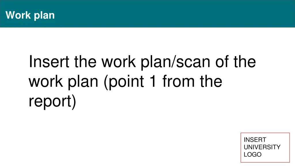 work plan