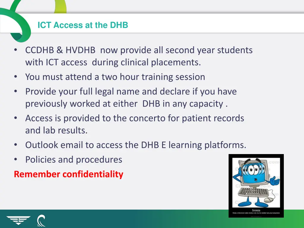 ict access at the dhb