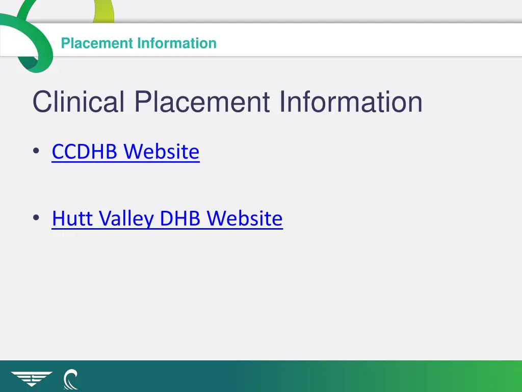placement information