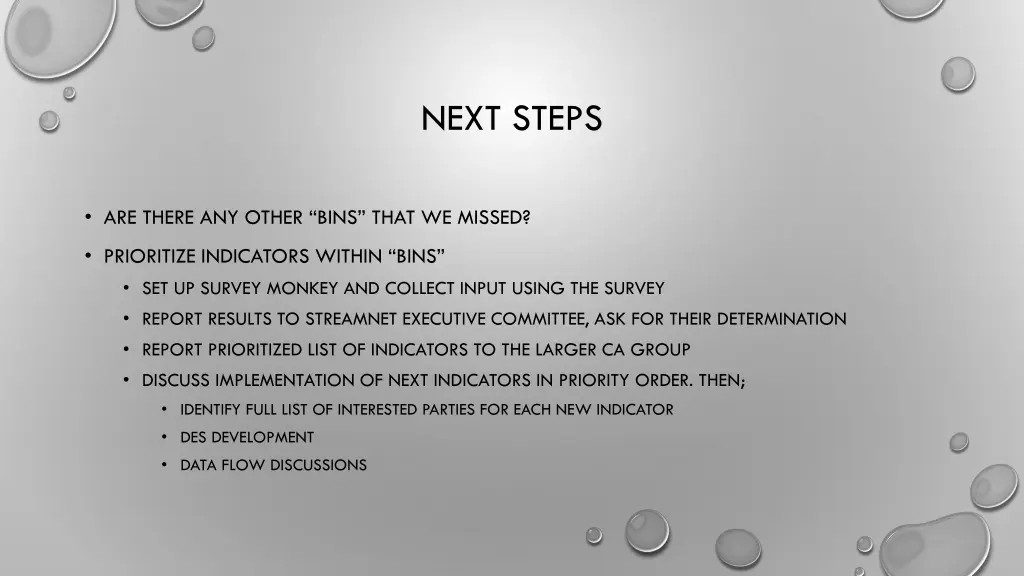 next steps
