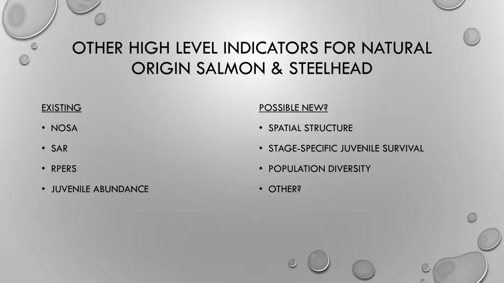 other high level indicators for natural origin