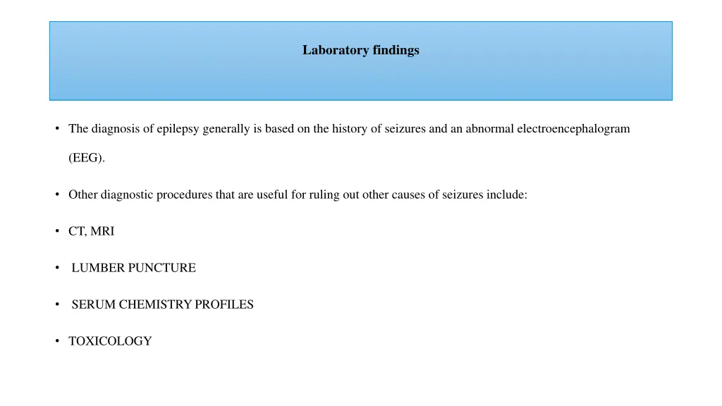 laboratory findings