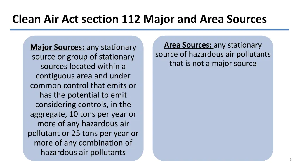 clean air act section 112 major and area sources
