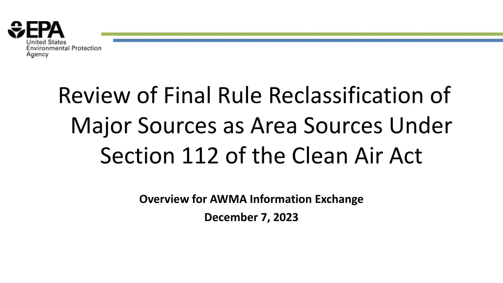 review of final rule reclassification of major