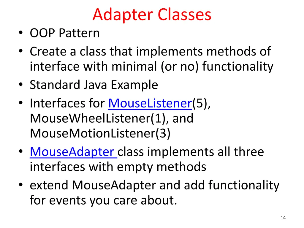 adapter classes