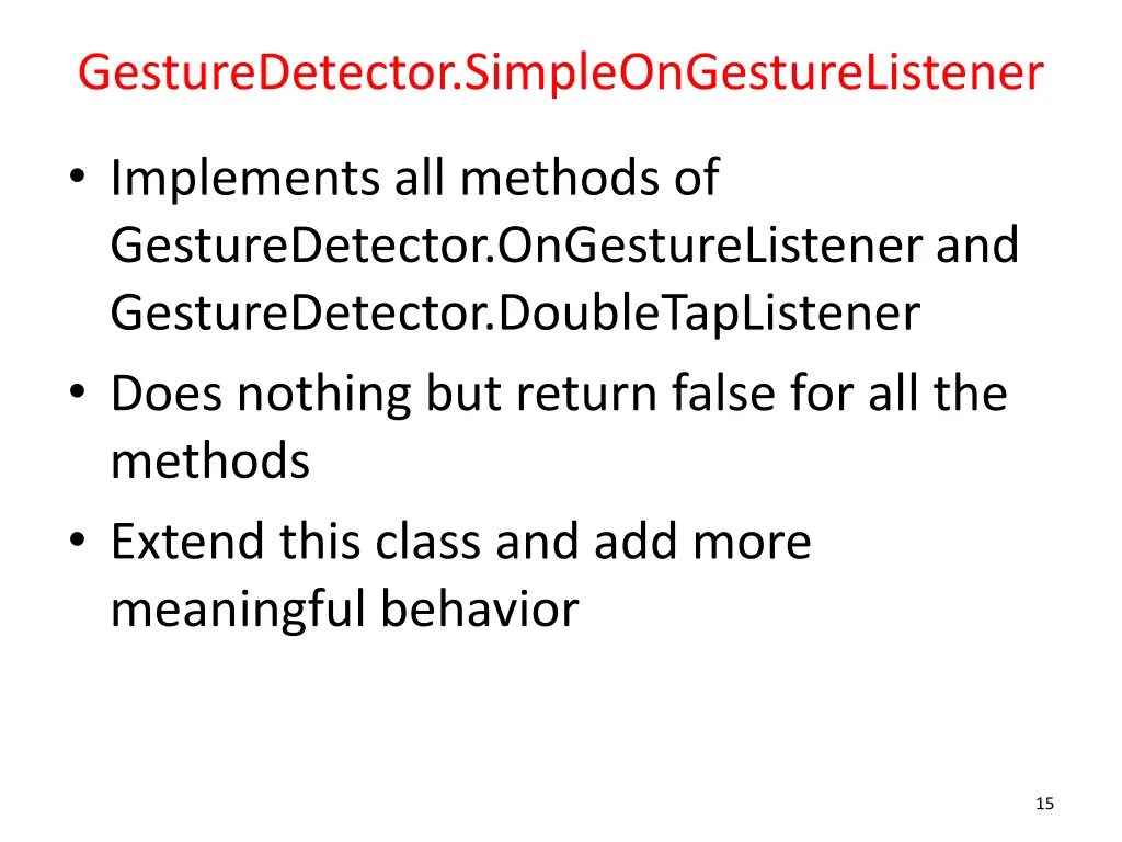 gesturedetector simpleongesturelistener