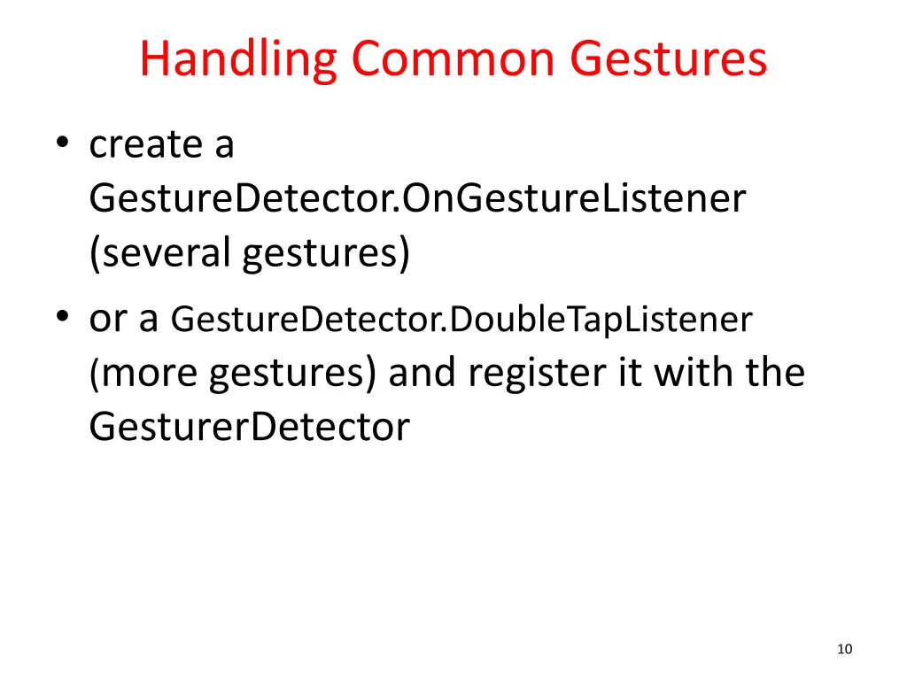 handling common gestures 1