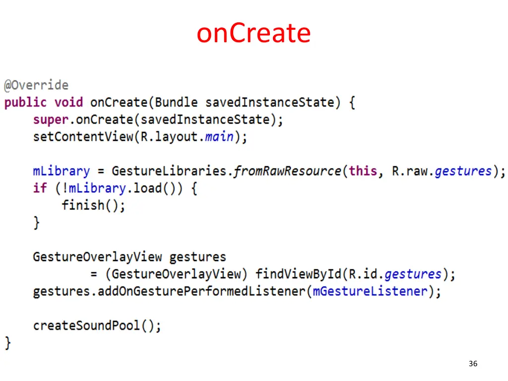 oncreate