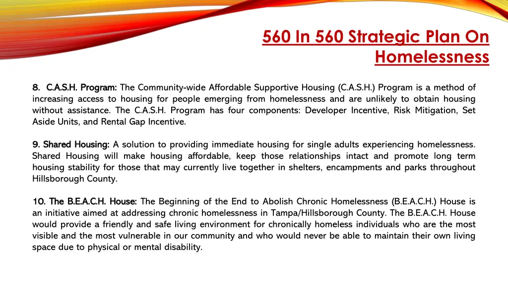 560 in 560 strategic plan on homelessness 2
