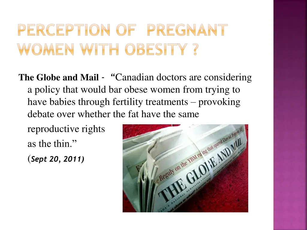 perception of pregnant women with obesity