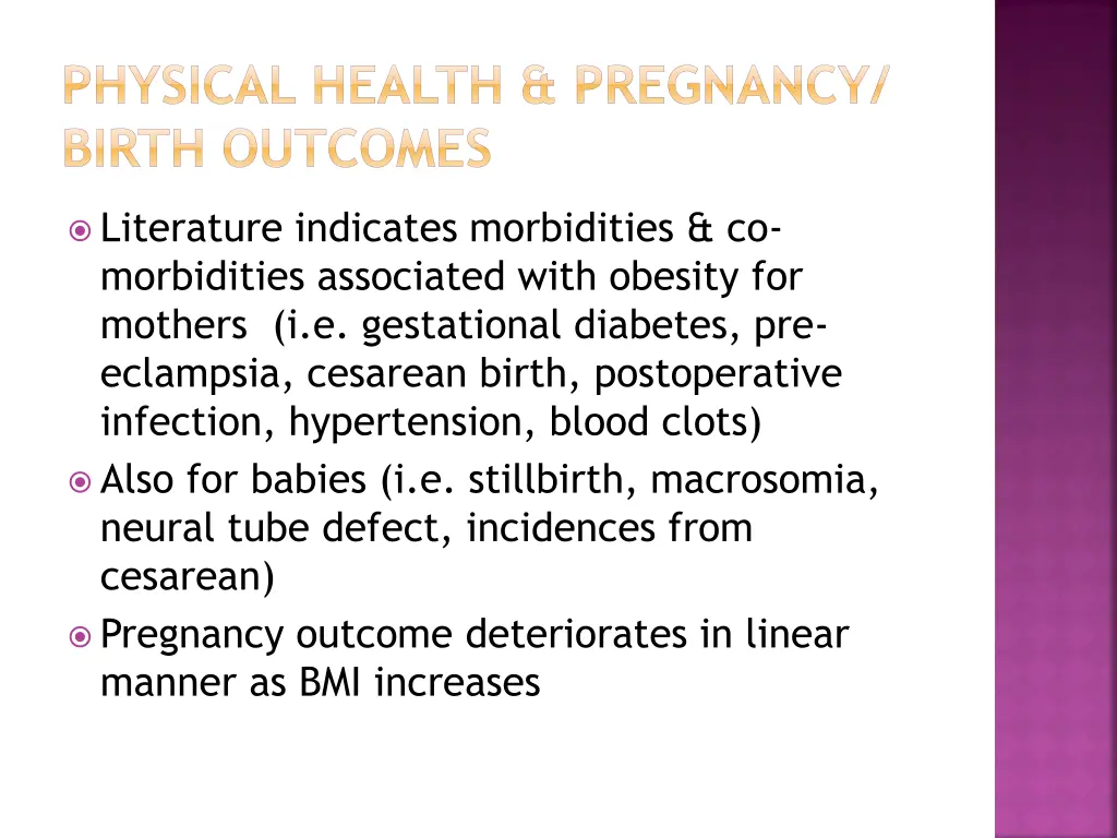 physical health pregnancy birth outcomes