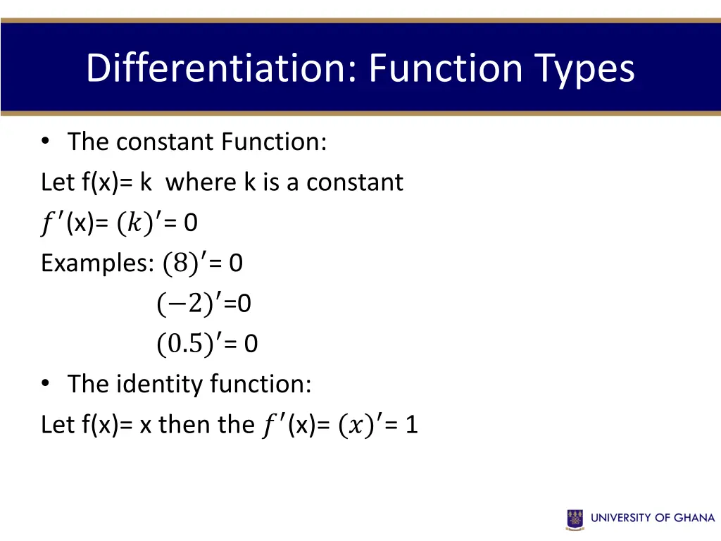 differentiation function types